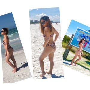 Women's Sexy Leopard Print Two-Piece SZ: medium